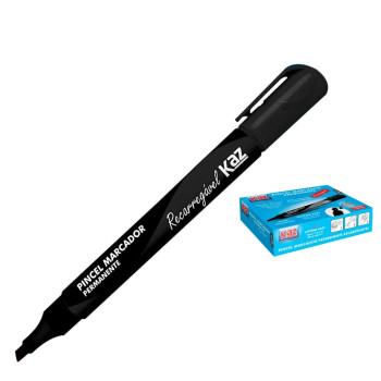 PINCEL MARCADOR PERMANENTE PRETO RECARREGAVEL KZ527PT
