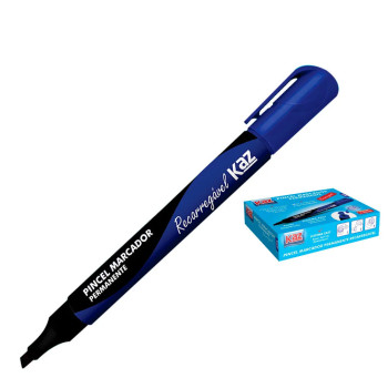 PINCEL MARCADOR PERMANENTE AZUL RECARREGAV KZ527AZ - KAZ