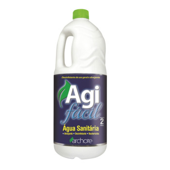Água Sanitária AgiFácil 2L Desinfetante Alvejante Bactericida Uso Geral