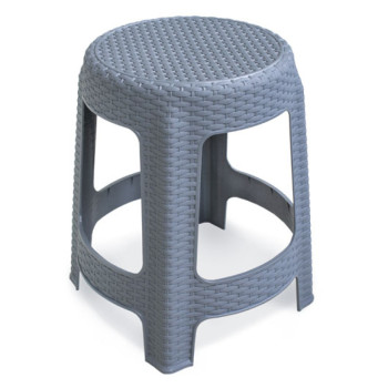BANQUETA PREMIUM RATTAN - CINZA - ARQPLAST