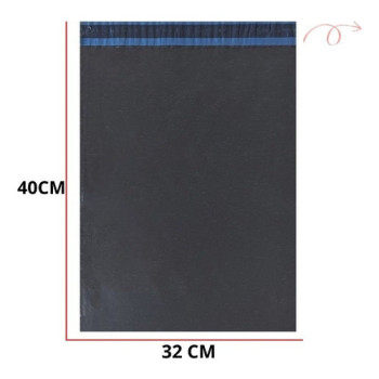 Sacos Envelope Segurança Embalagem Preto 32x40 - 1.000 unidades