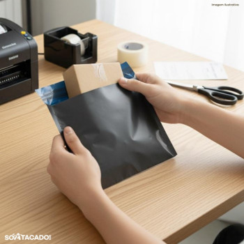 Sacos Envelope Segurança Embalagem Preto 20x20
